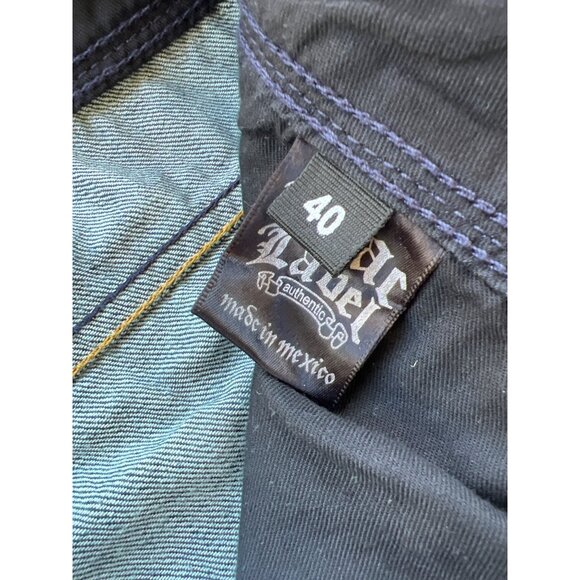 Vintage Blue Label Mens Jeans Size 40 Baggy Hip Hop D4 - Picture 3 of 6